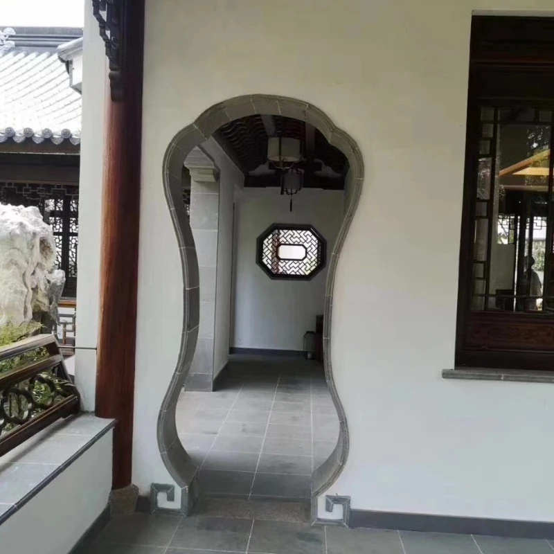 Brick carving gatehouse Brick thin door cover Brick carving flower window Moon cave door