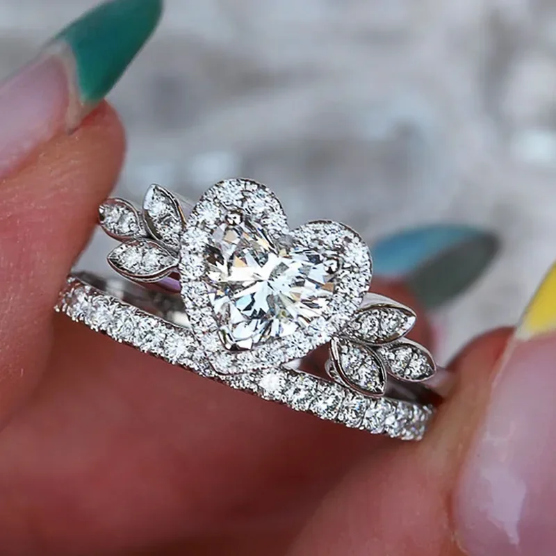 Sweet and Ladylike Zircon Design Ring, European and American Love Eternal Marriage Engagement Light Luxury High-end Accessories