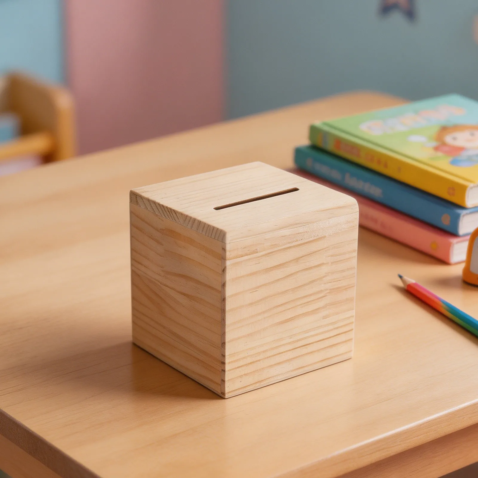 Wooden Money Box 4 Inch Only in No Out Coin Bank Unopenable Cash Savings Bank Must Destroy to Open Saving Challenge Gift