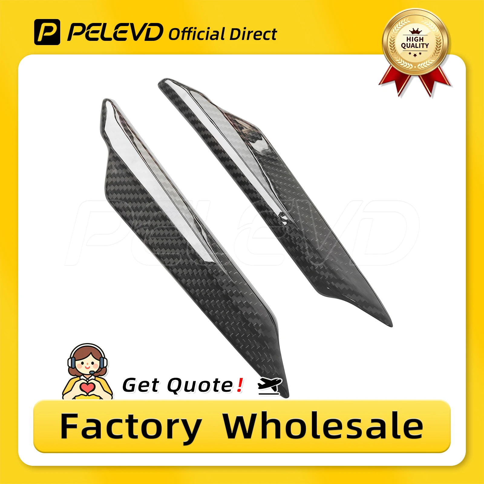 PELEVD Real Dry Carbon Fiber Fairing Rearview Mirror Cover Trim Guard For Honda Goldwing GL1833 F6B 2021-2025 GL1800 2018-2025