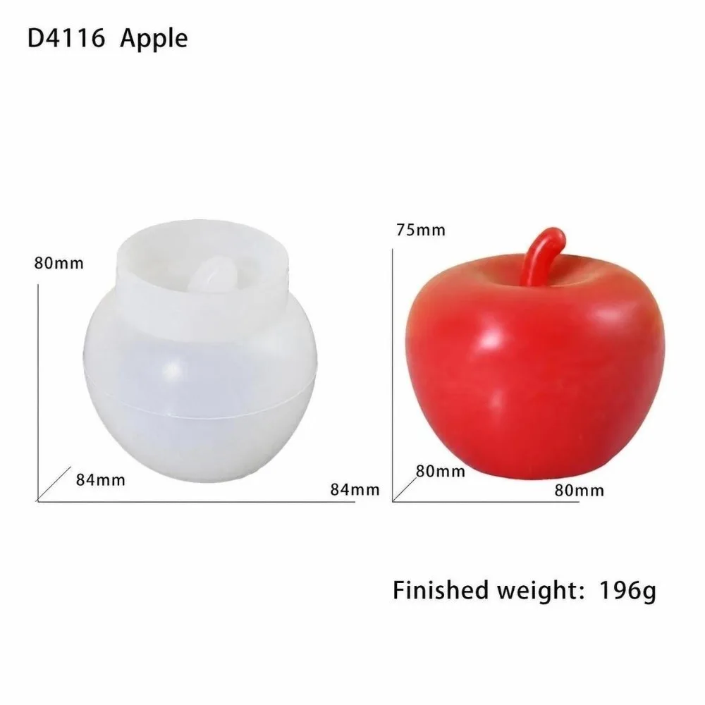 Reusable Fruit Silicone Mold Flexible Silicone High Temperature Resistant 3D Realistic Candle Mold Multi-Cavity Structure