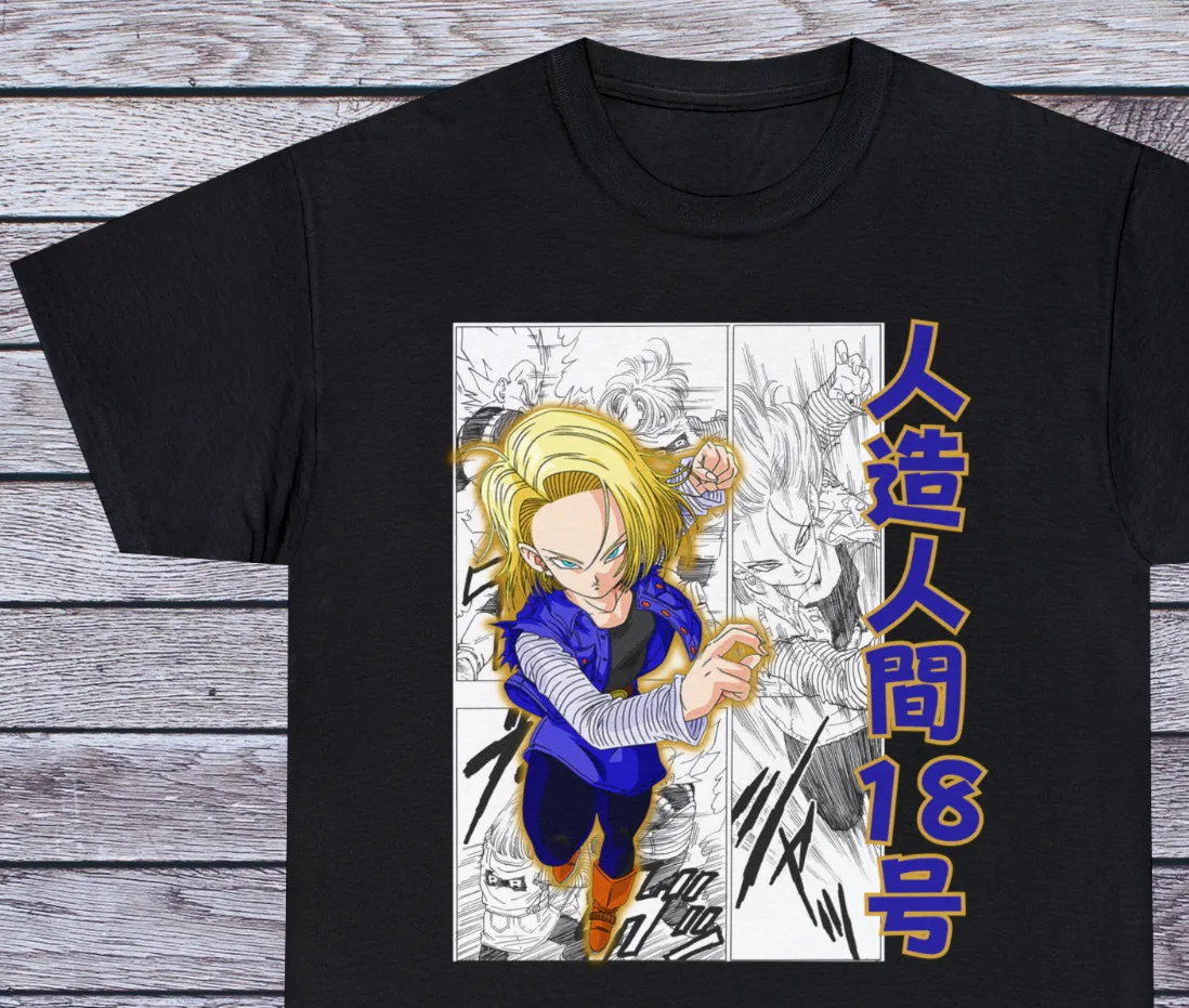 

Android 18 Waifu Girl Tee Ecchi 90s Anime T Shirt Clothing Manga Japanese