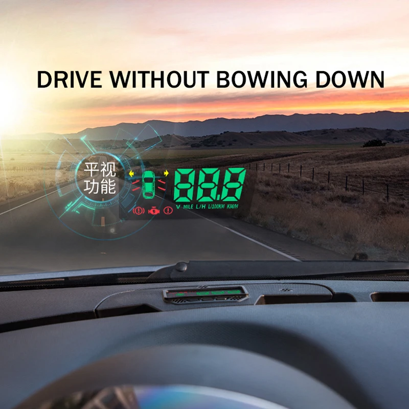 OBD2 HUD Auto Vehicle Speed Display Voltage Multifunction Meter Projector Head Up Display Car Suitable For Smart Fortwo Forfour - Detail 1