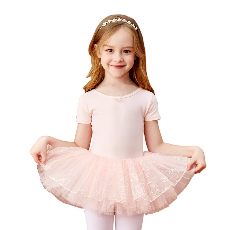 Vestido feminino de treinamento de balé, patinação artística infantil, collant para Natal, festa de aniversário, roupas de dança tutu