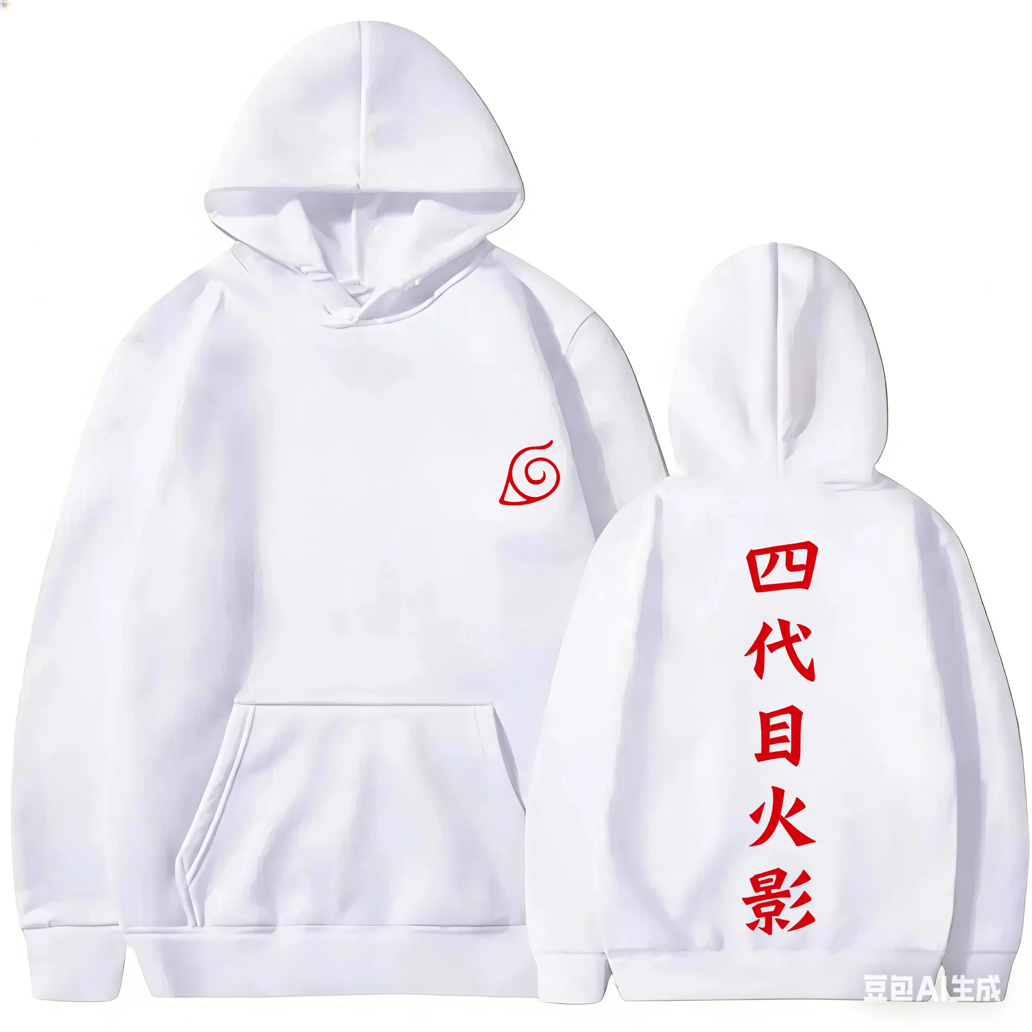 2026 New Autumn/Winter Naruto Fourth Hokage Printed Men's Hoodie, Loose Fit, Simple Sporty Style, Comfortable Support