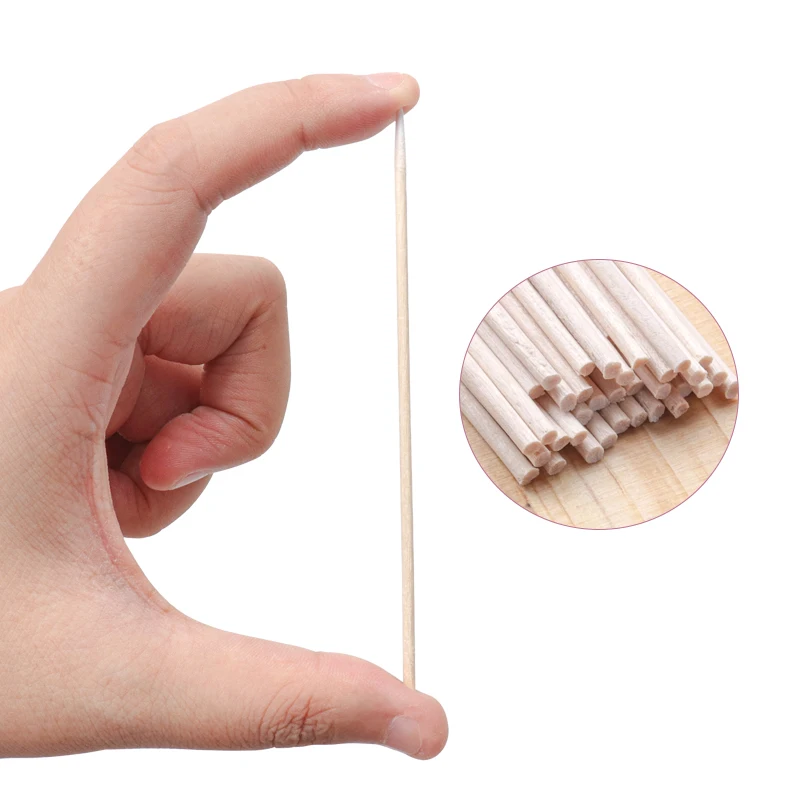 100Pcs Disposable Ultra-small Cotton Swab Lint Free Microbrush Wood Cotton Buds Swabs Brushes Eyelash Glue Removing Makeup Tool