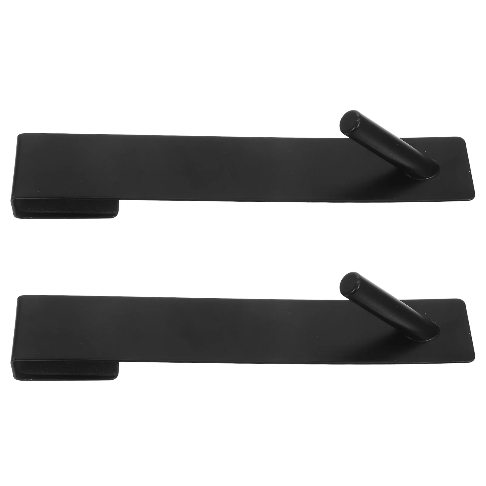 

2pcs Punch Free Stainless Steel Bathroom Glass Door Hooks Coat Hooks Black Hardware Wall Mountable Space Saving Home Decor