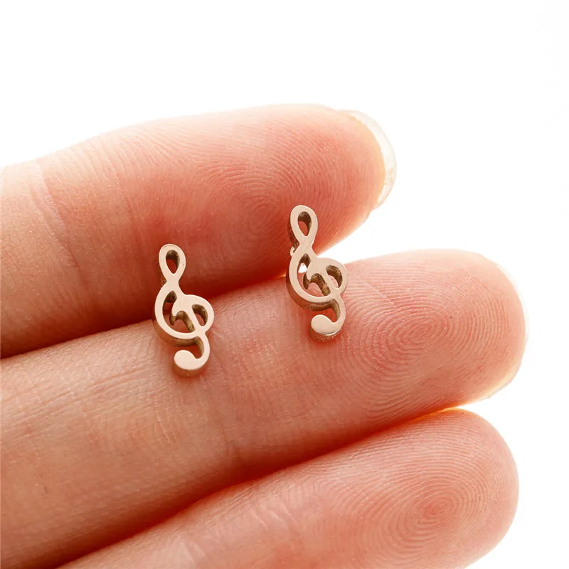 1 Paar Mini-Musikohrringe aus Edelstahl, schöne kleine Ohrstecker für Frauen, Charm-Ohrringe mit Musiknoten, Schmuck, Geschenk – Detail 7