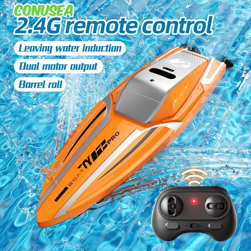 Remote Controlled Boat Electric Speedboat High Speed Dual Motor Radio Control Ship Competition Racing Stunt Boats Toys for Boys