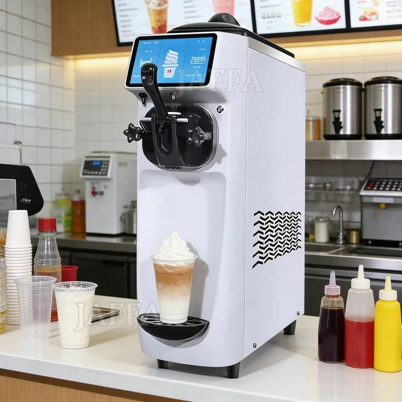 Ultra Slim Soft Serve Ice Cream Machine Powerful Single Flavor Space Saving Tabletop Ice Cream Maker for Cafe