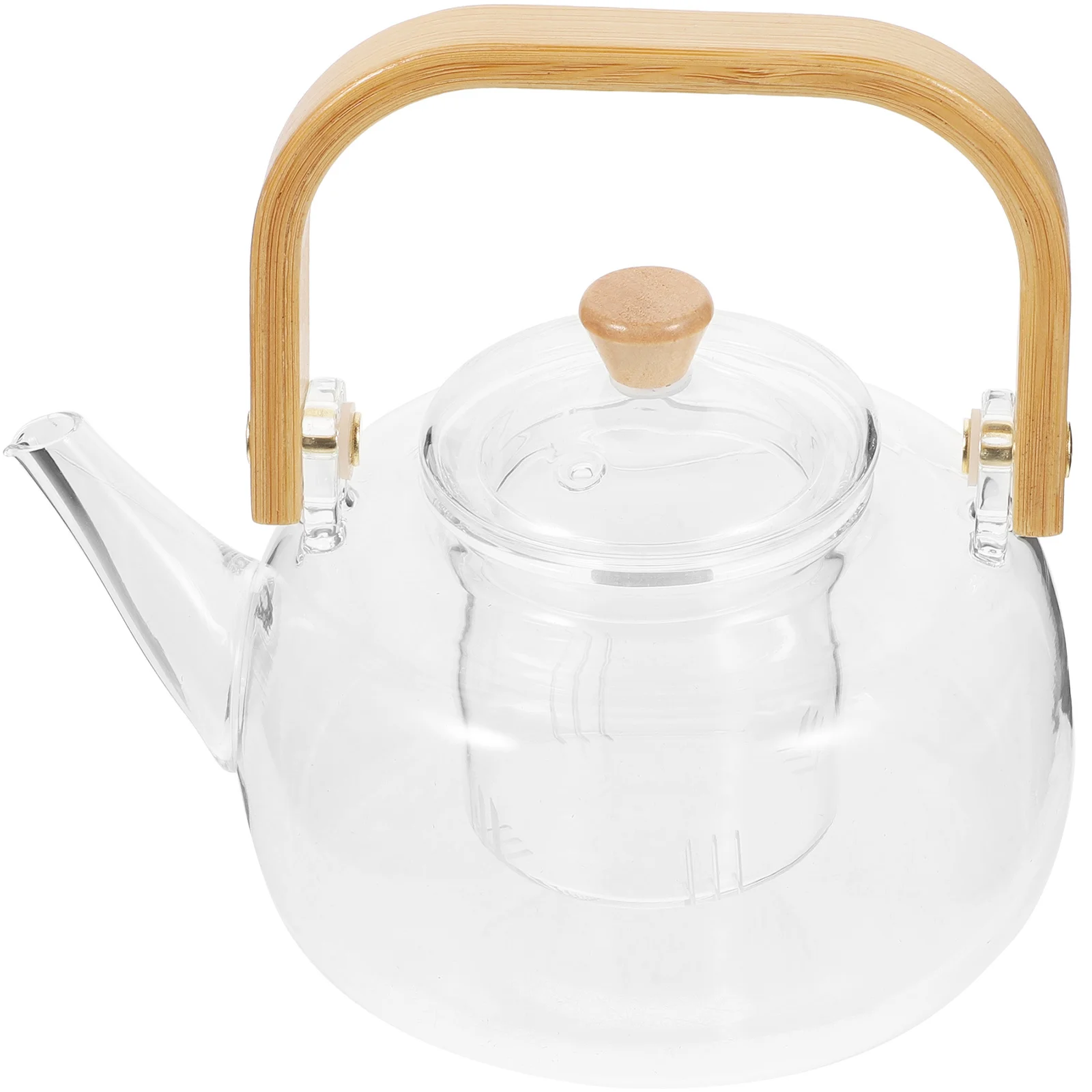 

Glass Pot With Infuser Transparent Teapot For Green Herbal Medicinal Tea Detachable Filter Easy Clean Tea Accessory
