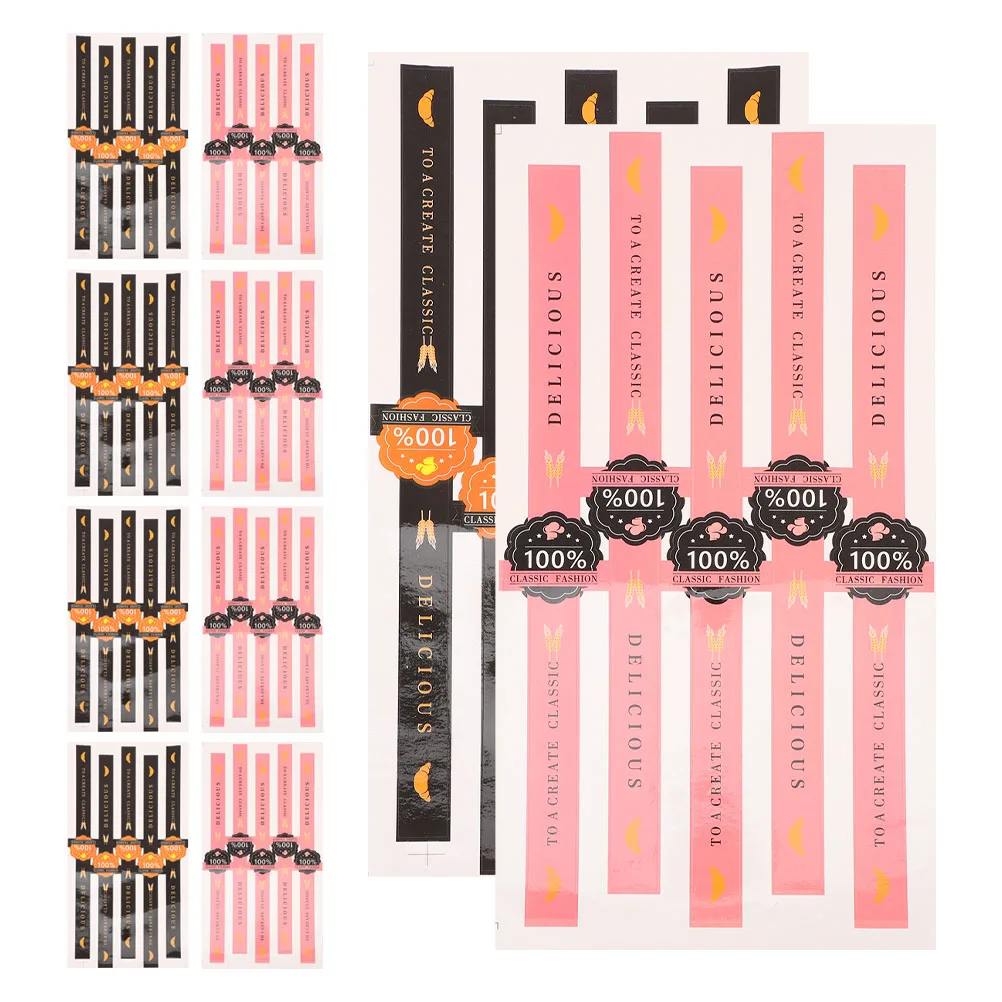 

200Pcs Food Sealing Stickers Baking Label Stickers Decorative Packaging Tapes for Bakery Boxes Holiday Party Favor Bags