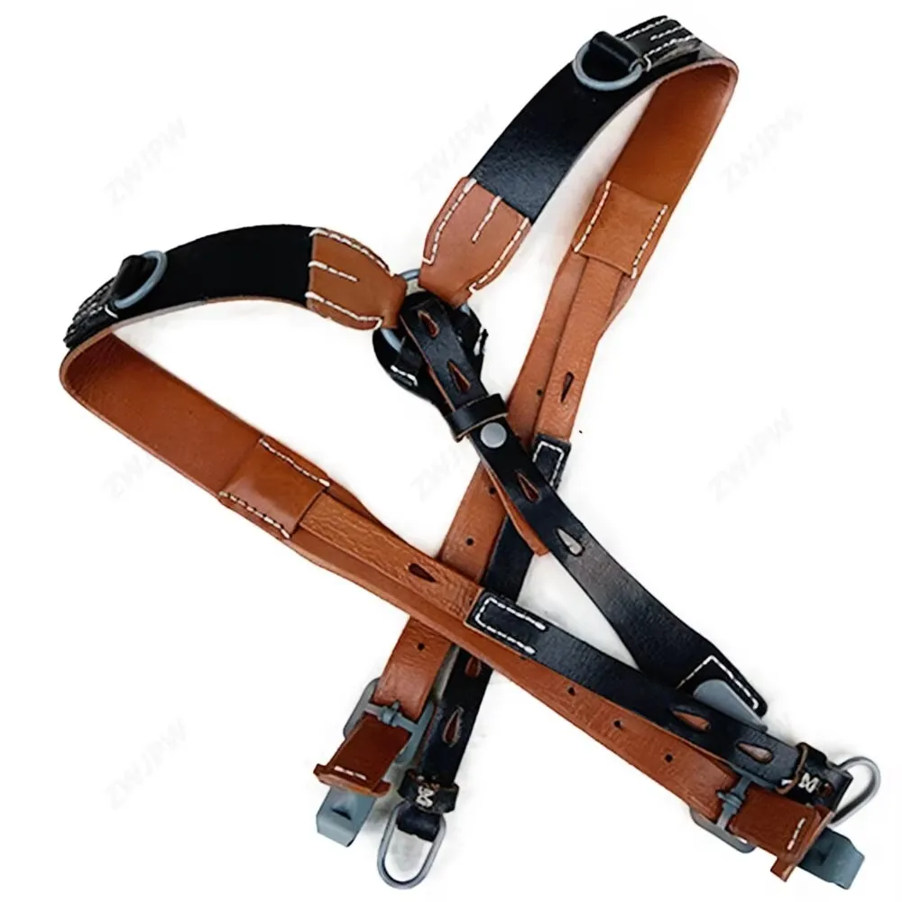 WW2 WWII Army Y-Shape Strap WW2 German Army Y Straps Leather Equipment Suspenders Load Bearing