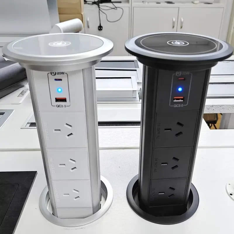 Automatic Pop Up Power Socket Wireless Charging Lift Kitchen Outlet Electric Retractable Plug for Australia New Zealand