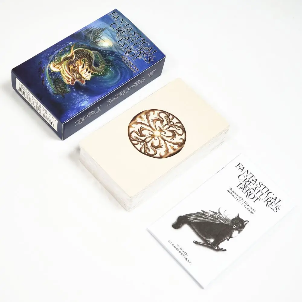 

Hot Selling 12x7cm Fantastical Creatures Tarot Leisure Entertainment Card Family Gathering Divination Board Playing Game