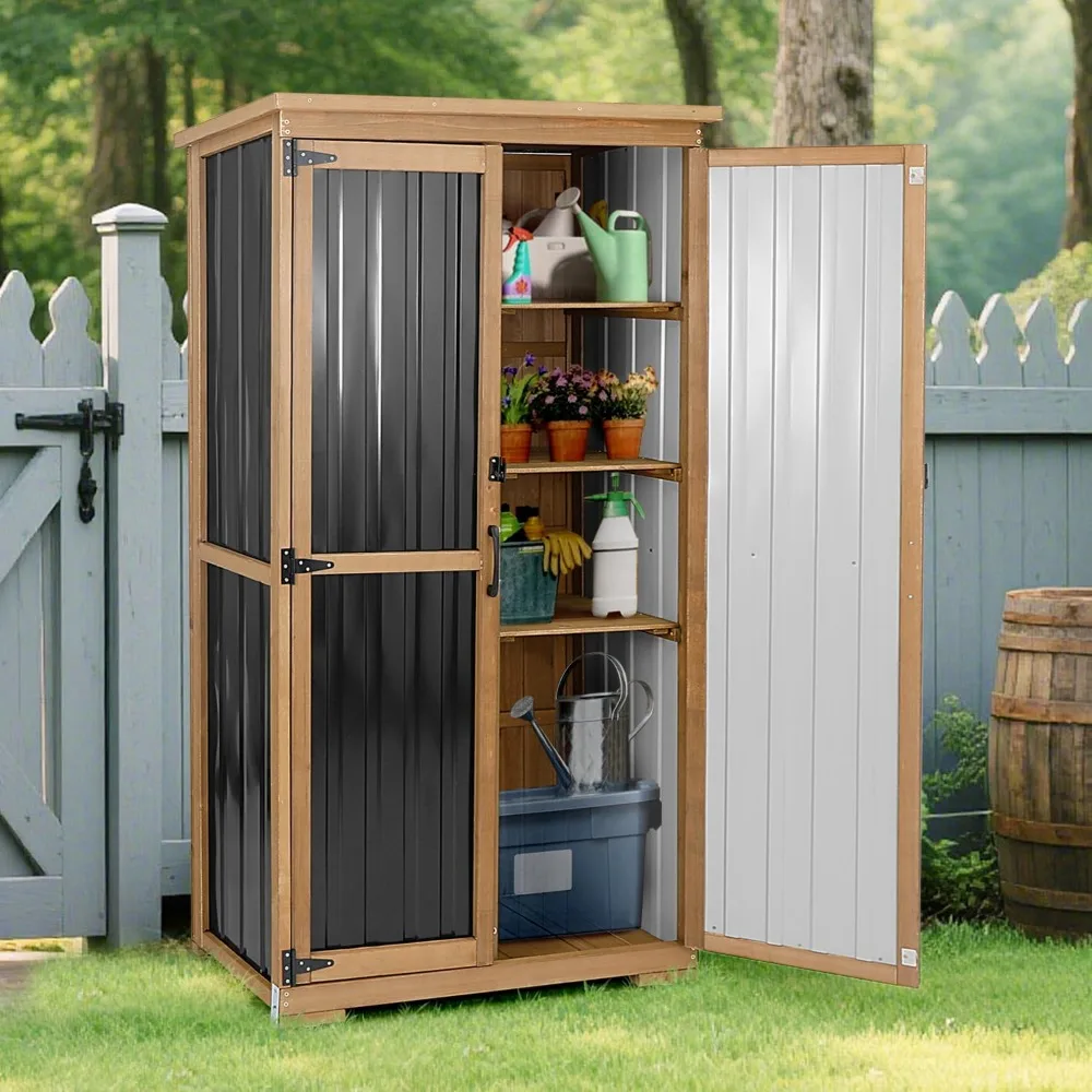 

Outdoor Storage Cabinet Waterproof with Shelves,Outside Cabinets Weatherproof, Patio Backyard Pool Garden Garage Storage Cabinet