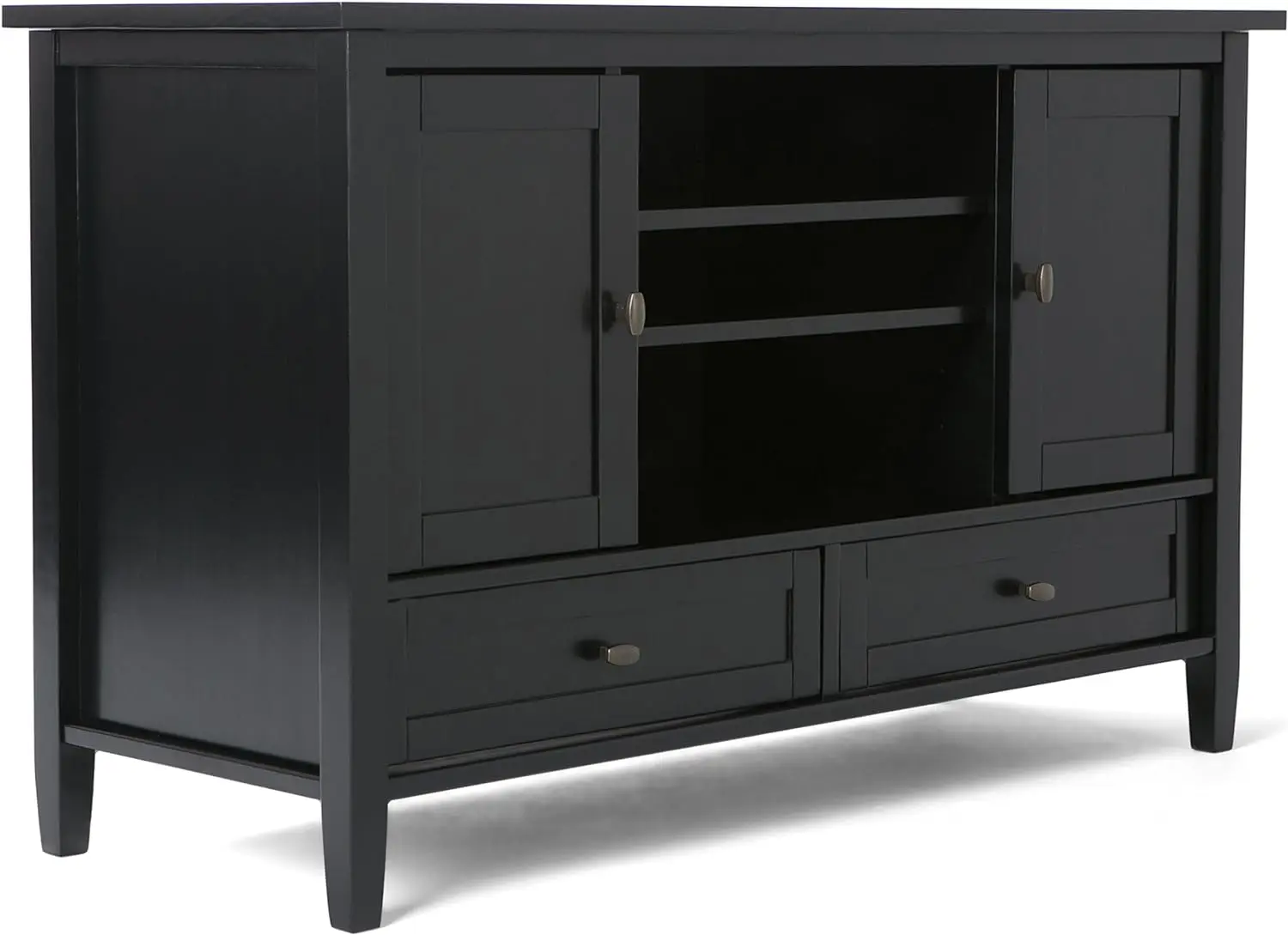 

XCYSIMPLIHOME Warm Shaker SOLID WOOD 47 Inch Wide Transitional TV Media Stand in Black For TVs up to 52 Inches