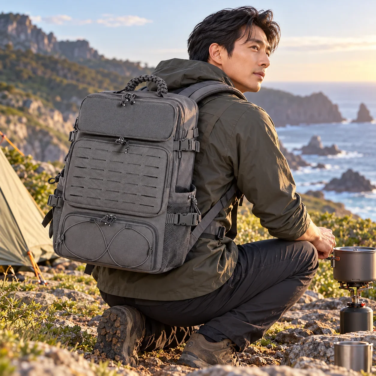 New Multifunctional Tactical Backpack 35L Durable Outdoor Backpack with Molle System