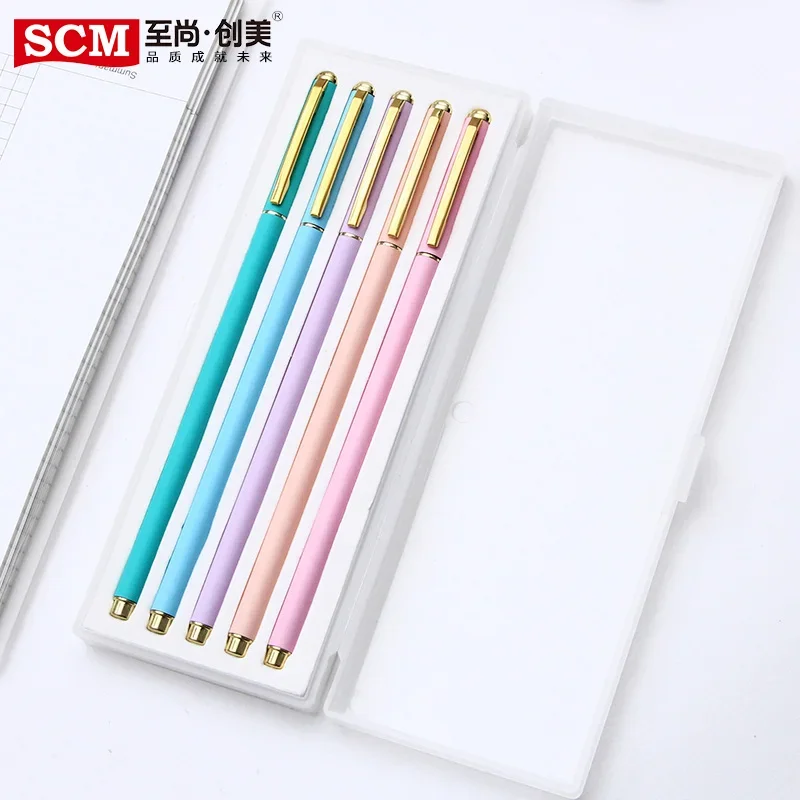

5PCS SCM Jszxb012 Metal Gel Pen 0.5mm Office Signing Pen