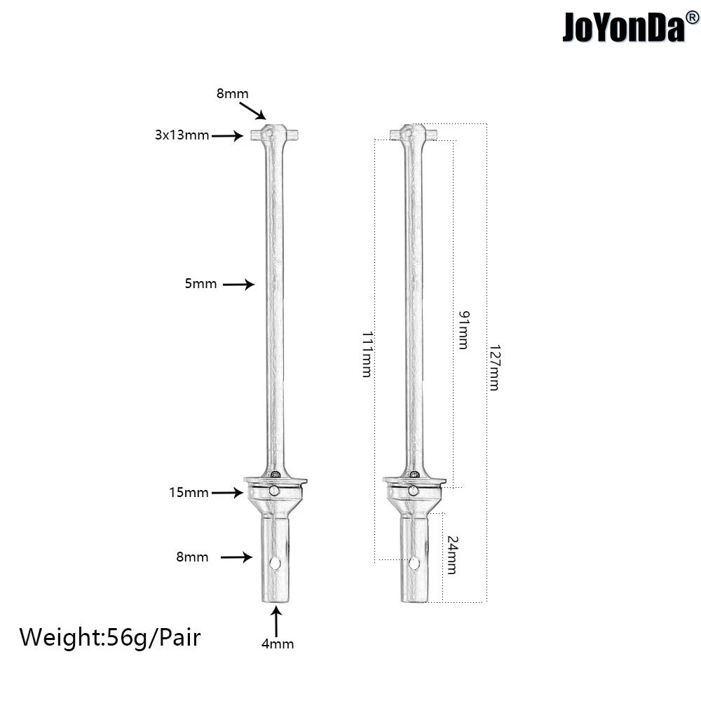 Stalowe przednie tylna oś CVD Driveshaft AR310455 AR310431 dla samochodów RC ARRMA 1/7 1/8 6S TYPHON nieograniczone MOJAVE