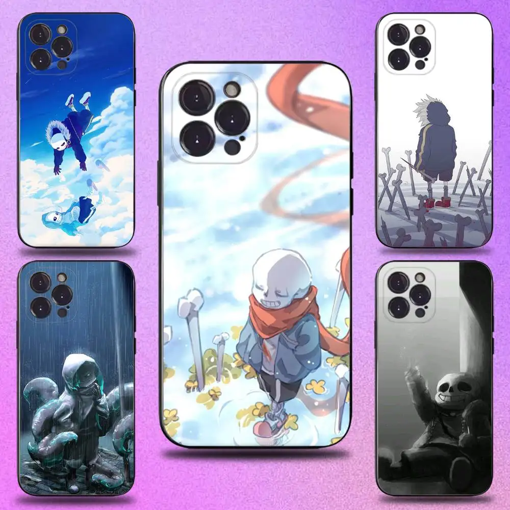 

U-Undertale Sans doggo Phone Case For iPhone 17,16,15,14,13,12,11 Plus,Pro Max,XS,X,XR,SE,Mini,8,7,Soft Silicone Black Cover