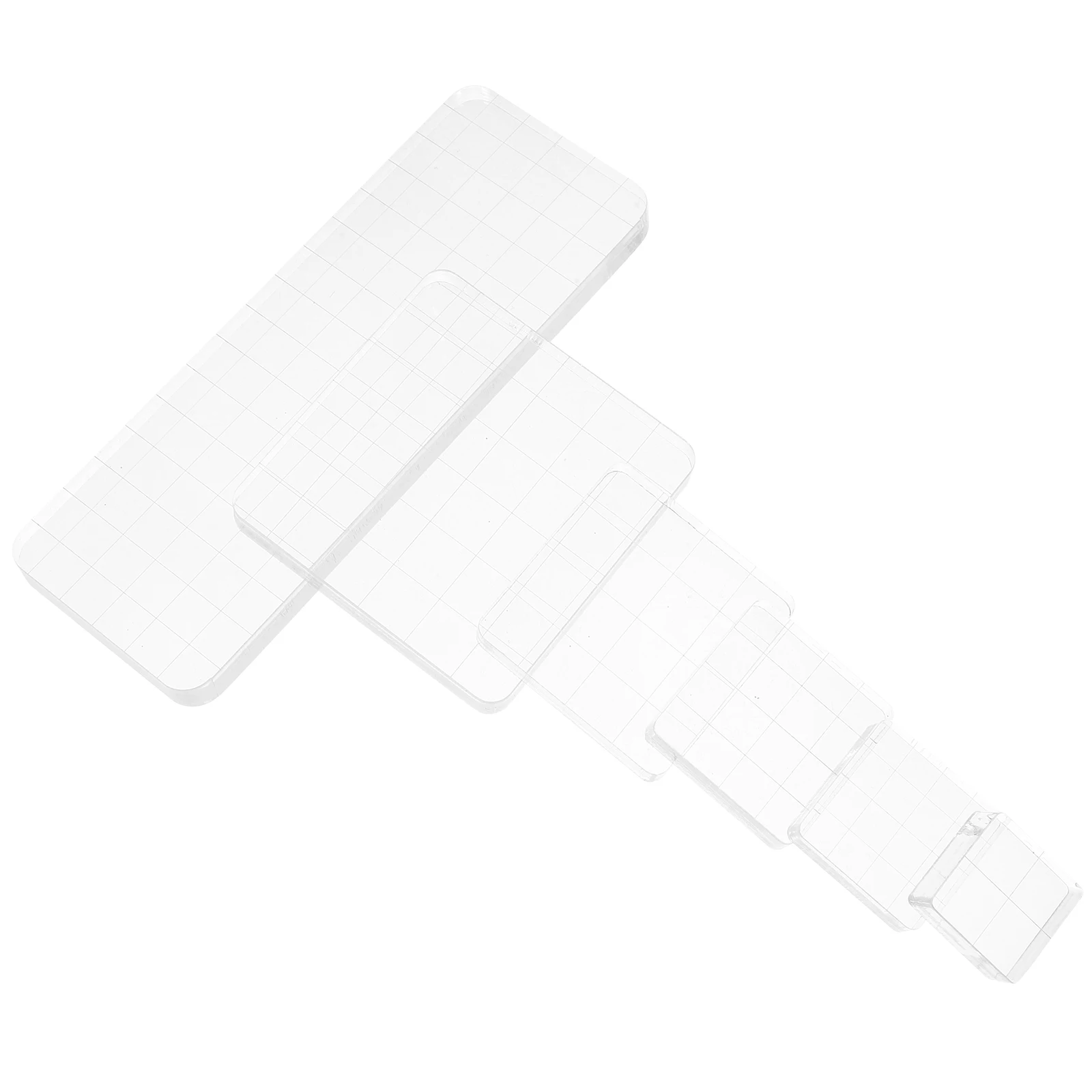 

6Pcs Acrylic Clear Stamping Blocks Grid Line Design DIY Scrapbooking Journaling Craft Tool Set Acrylic Block for Stamp