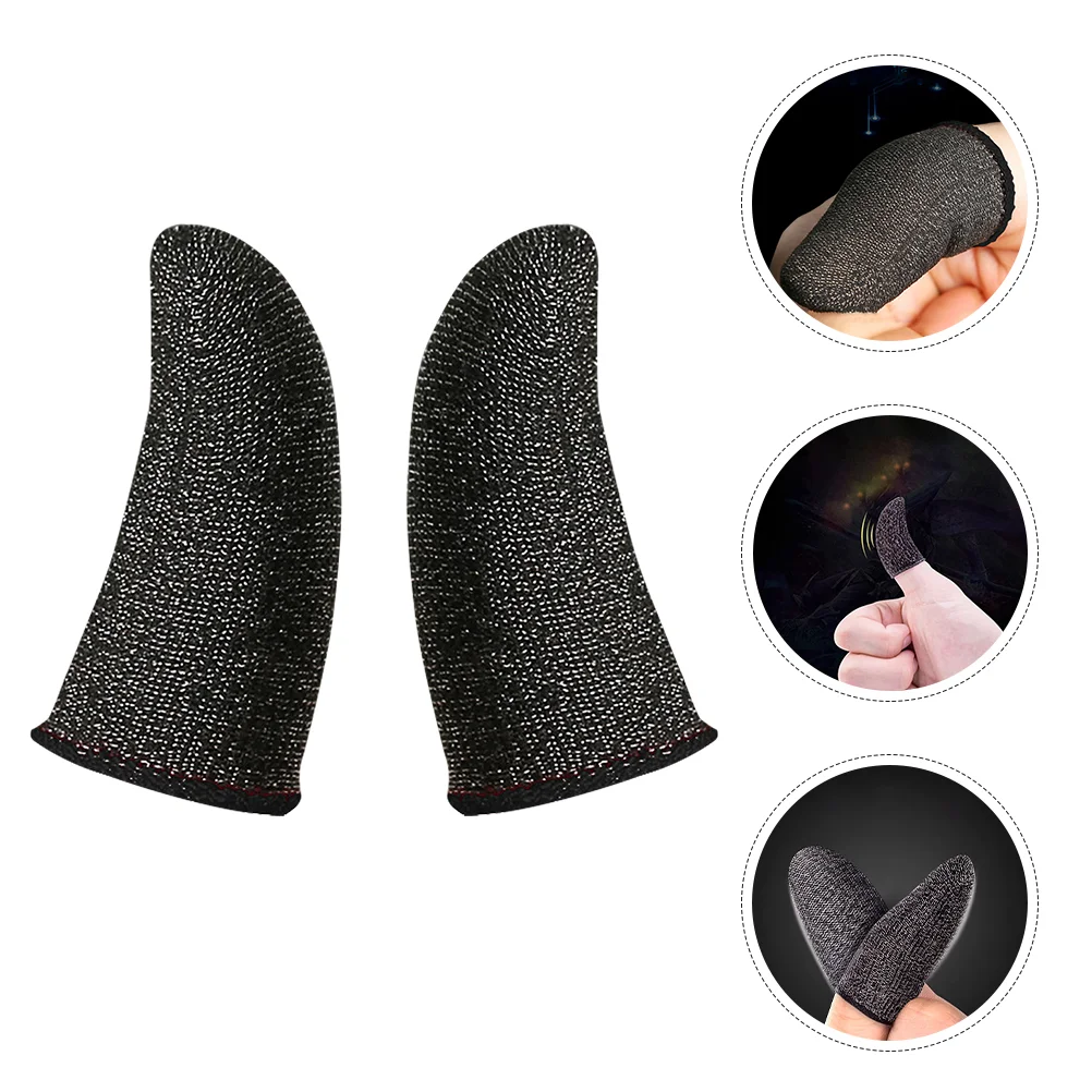 

2 Pcs Acoustic Guitar Accessories Left and Right Thumb Invisible Picking Finger Sleeve Sleeves Cot Black Protector Child