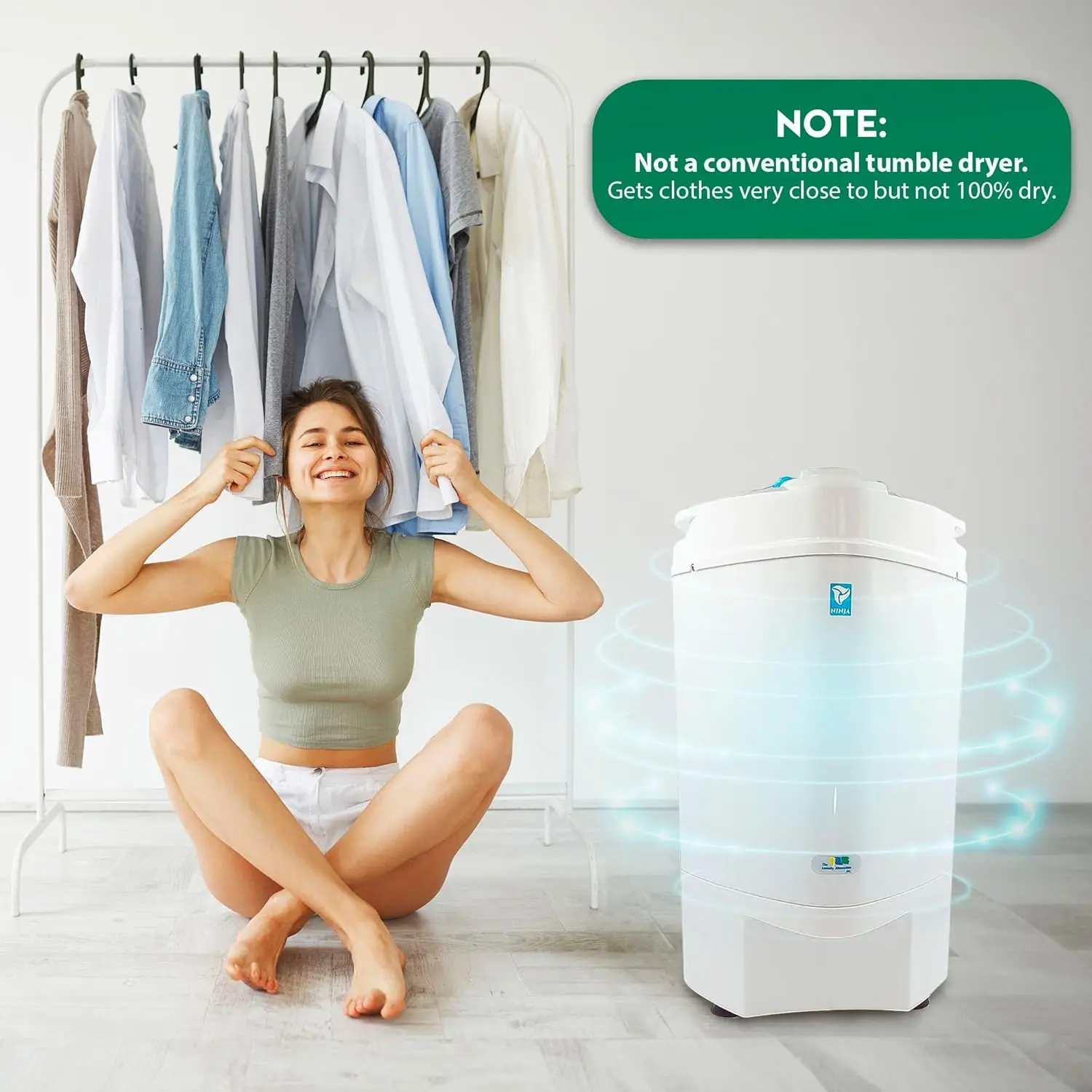 Spin Dryer - Portable Dryer for Clothes - Spin Dryer for Clothes, with 3200 RPM with High Tech