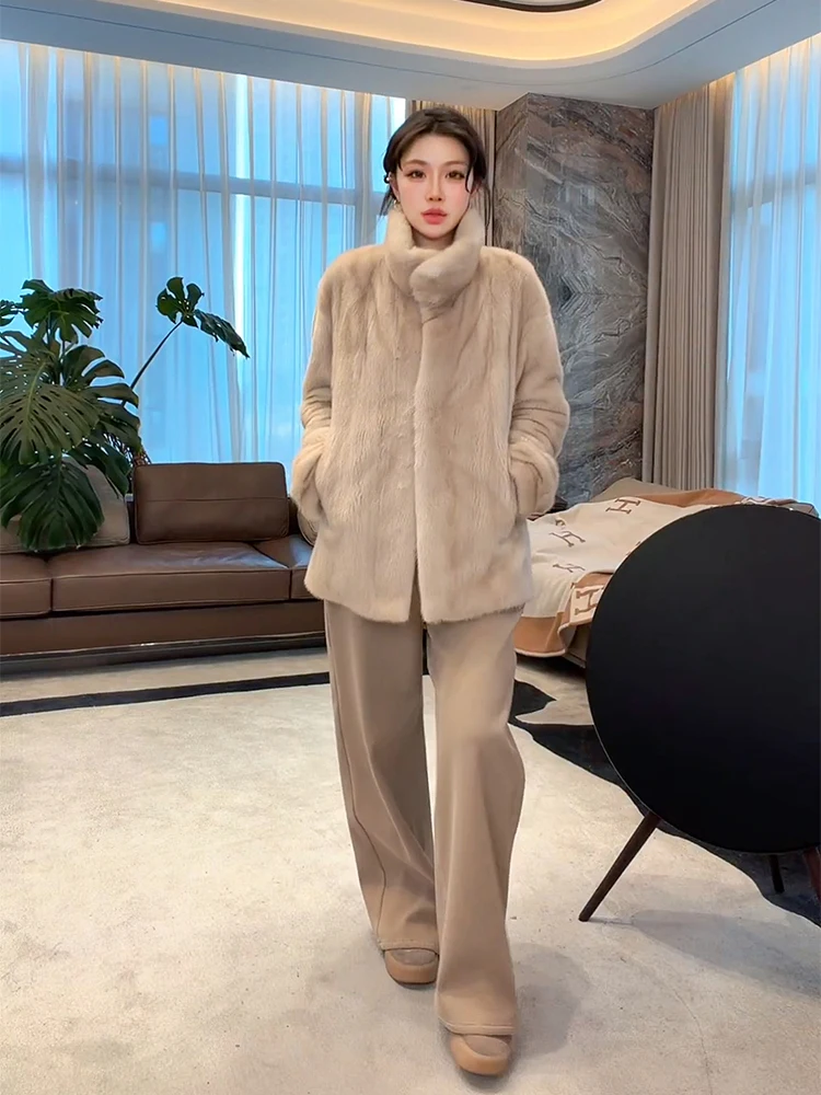 

Джинсы с высокой талией и прямыми штанинами, золотистая цепочка, эластичный деним, женские повседневные зимние теплые хлопковые брюки с высокой степенью растяжимости