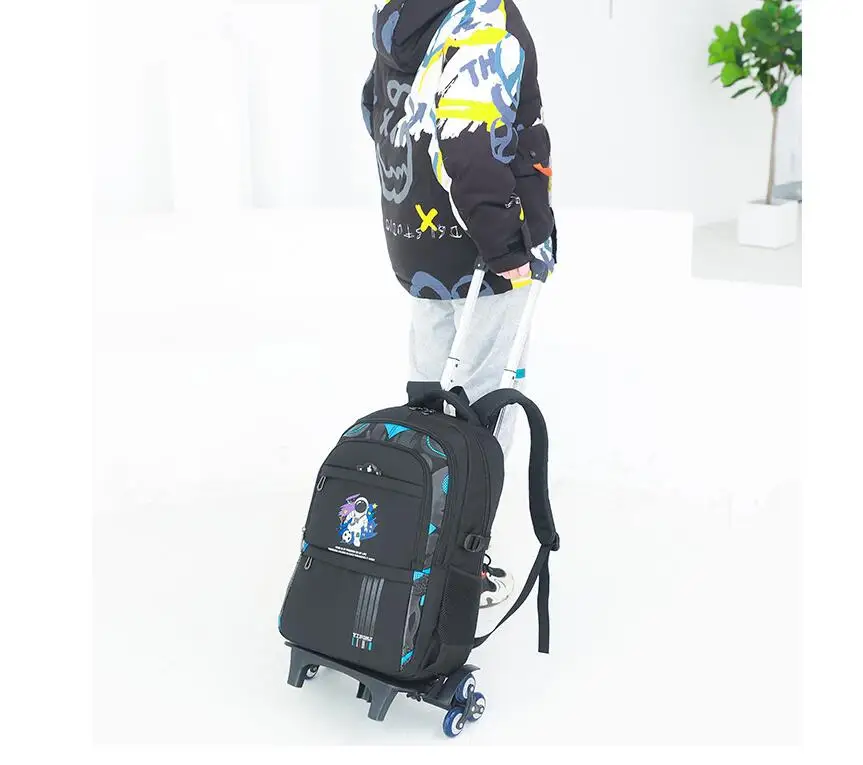 Children School Wheeled Backpack for boys School Trolley Bag Rolling Backpack bag for Boys Primary Student Schoolbags on Wheels