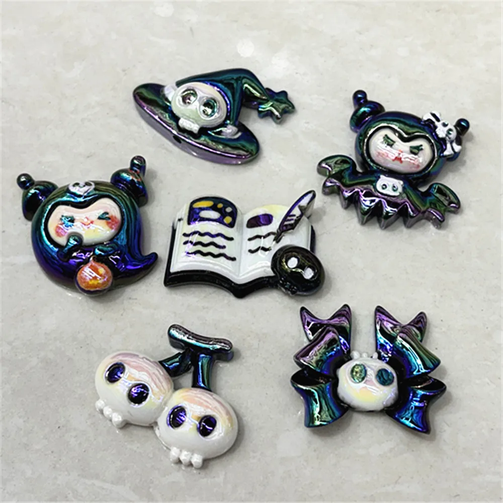 

Sanrio Kuromi Halloween Collection Bat Pumpkin Resin Bead DIY Bead Pen Phone Chain Keychain and Other Accessories