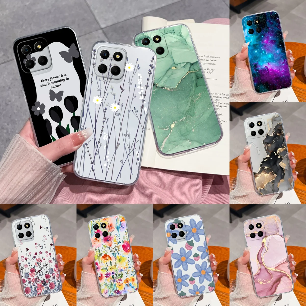 For Honor X6 X6S X6A Phone Case Gradient Color Fantasy Clear Cover For Honor X 6 HonorX6 Soft TPU Silicone Anti Drop Back Covers