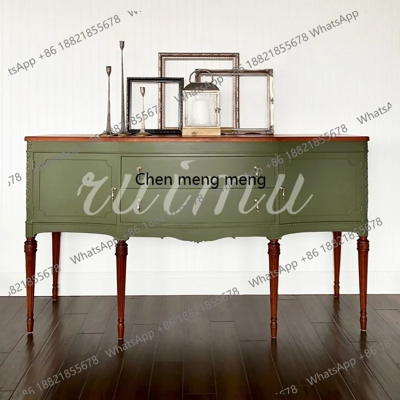 American contrasting color porch cabinet, home storage decorative cabinet, French living room partition foyer cabinet