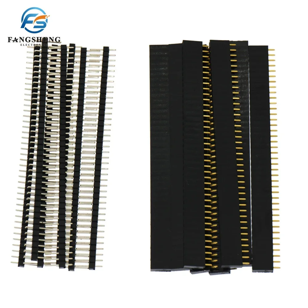 10Pcs 2.54mm 40 Pin 1x40 Single Row Male And Female 2.54 Breakable Pin Header PCB JST Connector Strip For Arduino DIY Kit