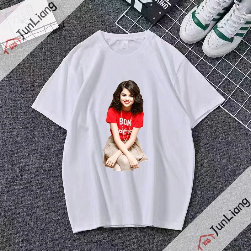 Selena Gomez Singer T Shirt Women Harajuku Fans Tshirt Summer White Fashion T-shirt Popular Shirts