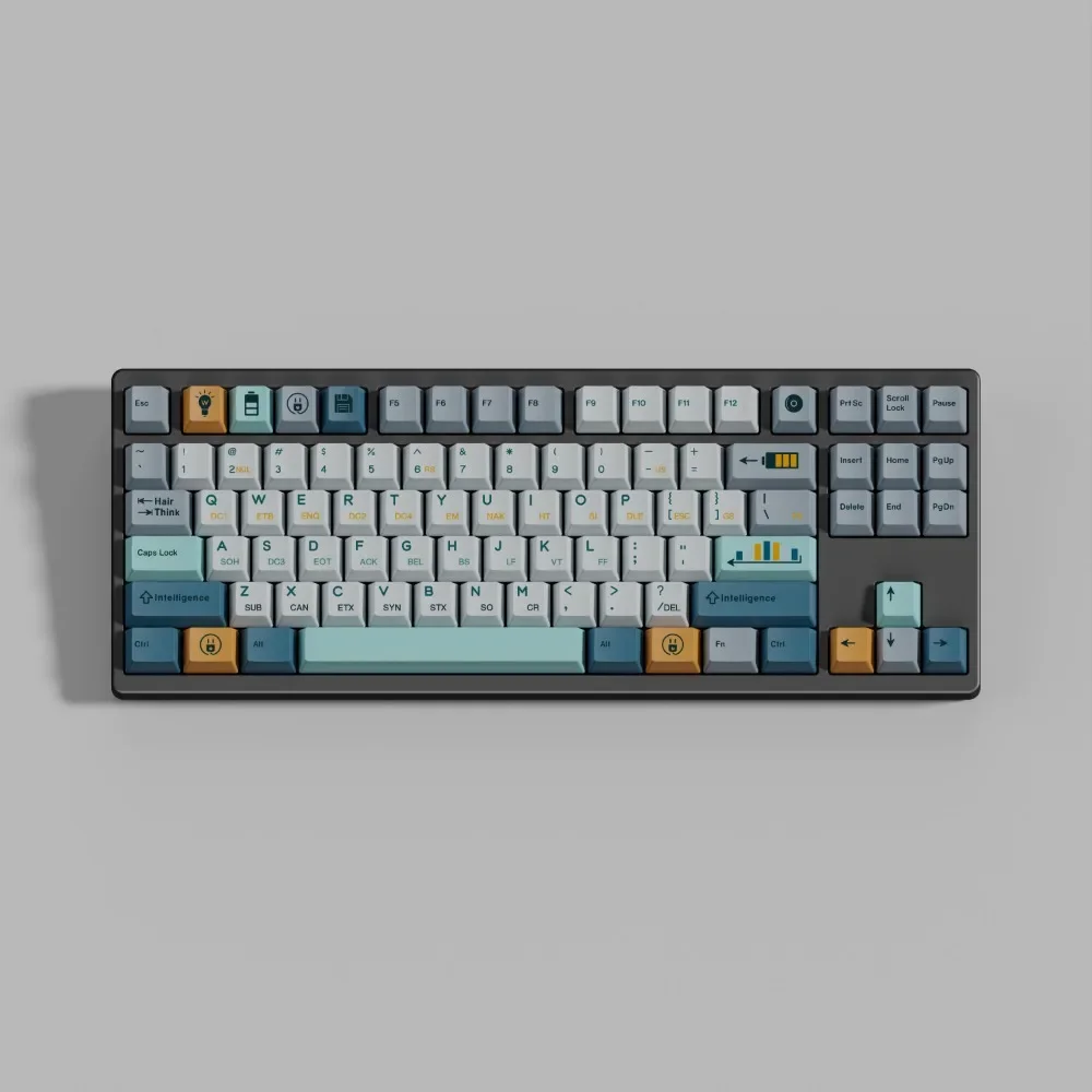 Retro Evolution Theme Keycaps 156 Keys Cherry Profile PBT Sublimation Split Space Custom Keycap for Mechanical Gaming Keyboard