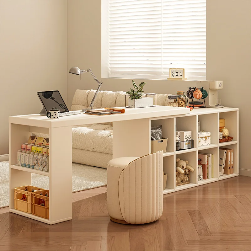 

Solid wood integrated wall retractable table household small apartment sofa next to the porch partition cabinet to the living