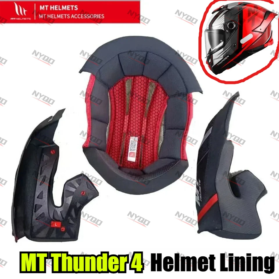 MT Thunder 4 Motorcycle Helmet Lining Ear Pads Original MT Accessories Replacement Lining and Ear Pads