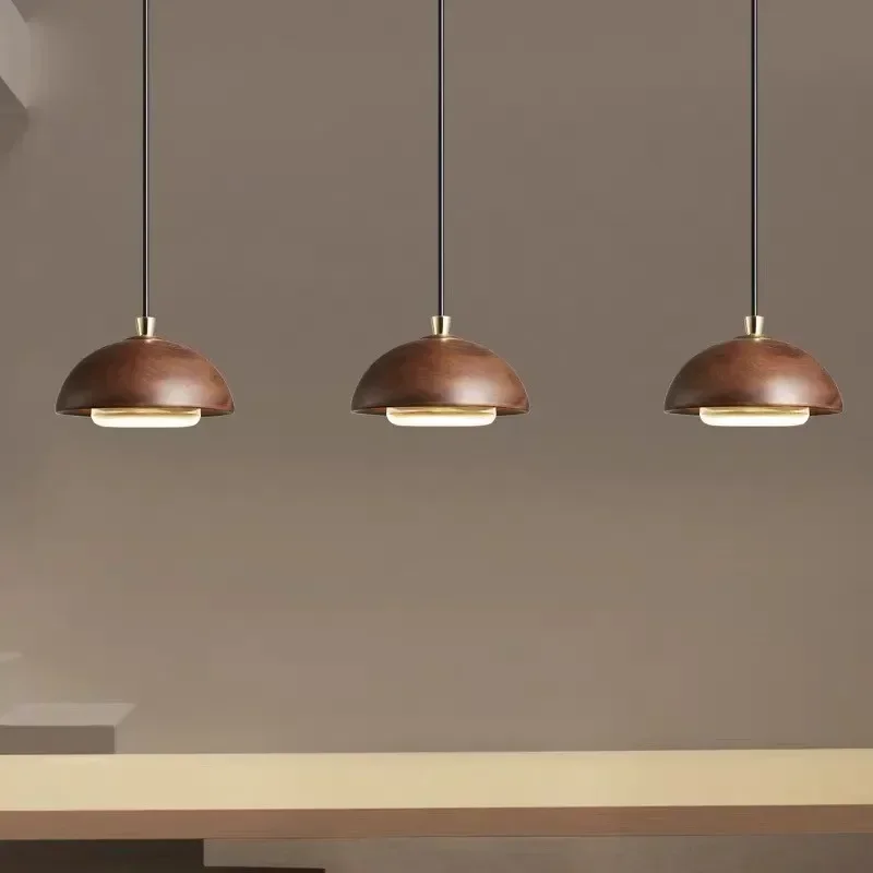 Nordic Modern LED Pendant Lamp Wood Bar Kitchen Island Hanging Light Restaurant Coffee Shop Loft Home Decoration Indoor Lighting