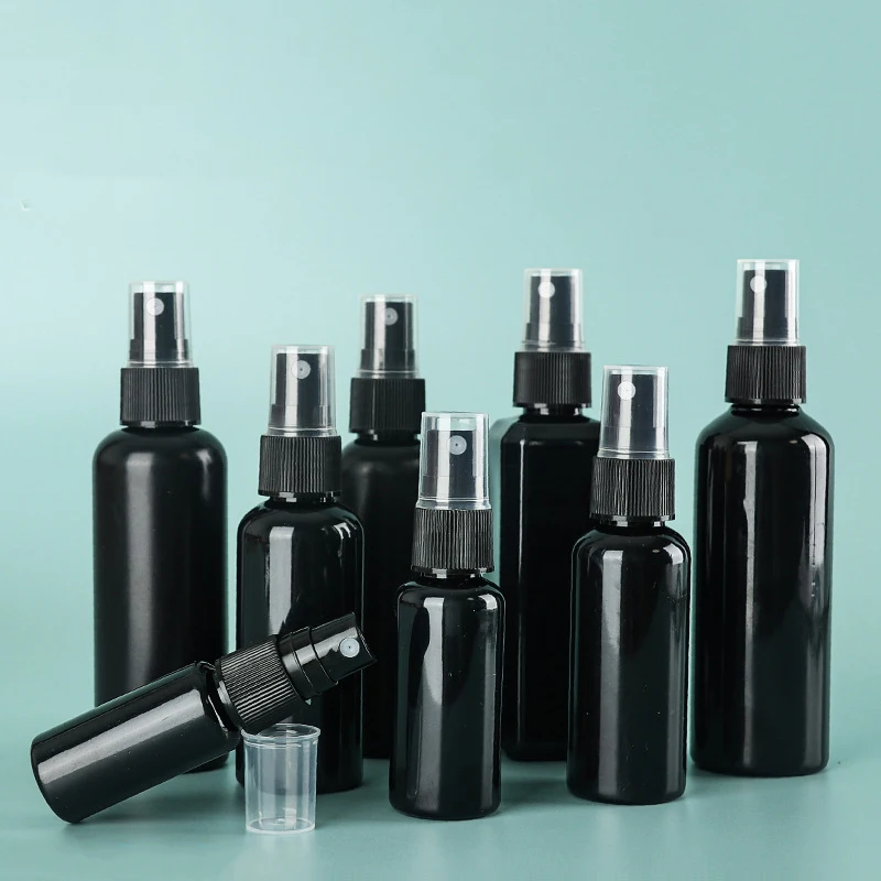 

20Pcs 10/20/30/50/60/100ML Black Plastic Perfume Spray Bottle Mist Atomizer Refillable Empty Portable Travel Accessories Packing