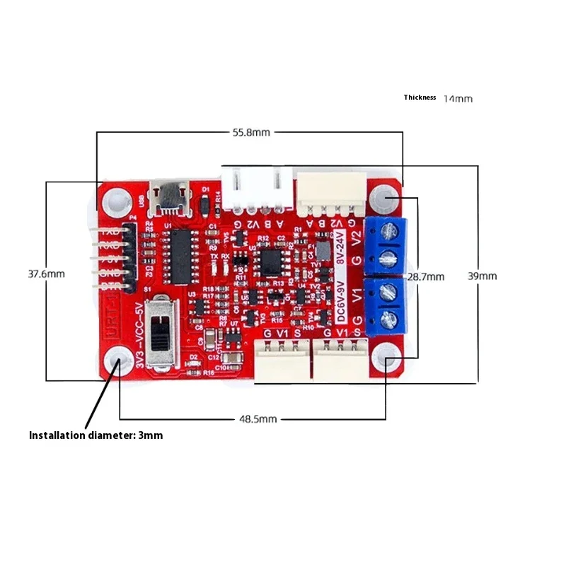 Multi-Function FE-URT-1 USB to TTL/485 Serial Port Signal Converter Easy Debugging with Upgrading Support Metal Material