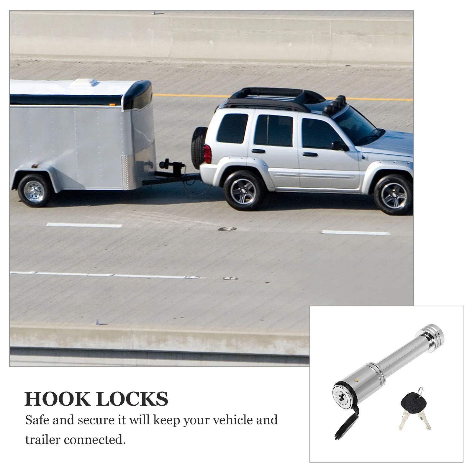 

Hitch Receiver Lock Trailer Coupler Lock Set Security Locking Anti Theft for Tow Vehicle and Trailer 1Pcs Sercurity Locking