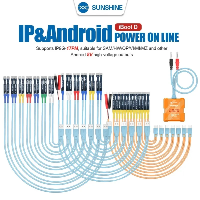 SUNSHINE iBoot D Power on Cable For iPhone 8-17PM SAM/HW/OP/VI/MI/MZ and other Android 8V High-voltage tools kit