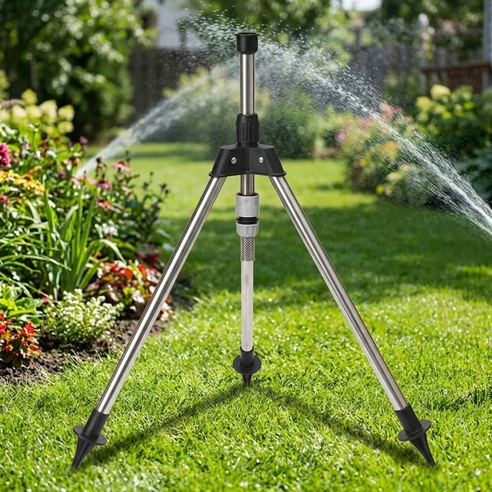 Rotating Sprinkler on Metal Tripod Stand with for Adjustable Height for Effective Coverage of Large Outdoor Green Spaces