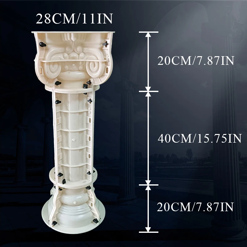 Okrągła forma na cokół wielokrotnego użytku, siedzisko kwiatowe, gips, forma betonowa, słupki rzymskie, ceremonia ślubna, dekoracja imprezowa, 15