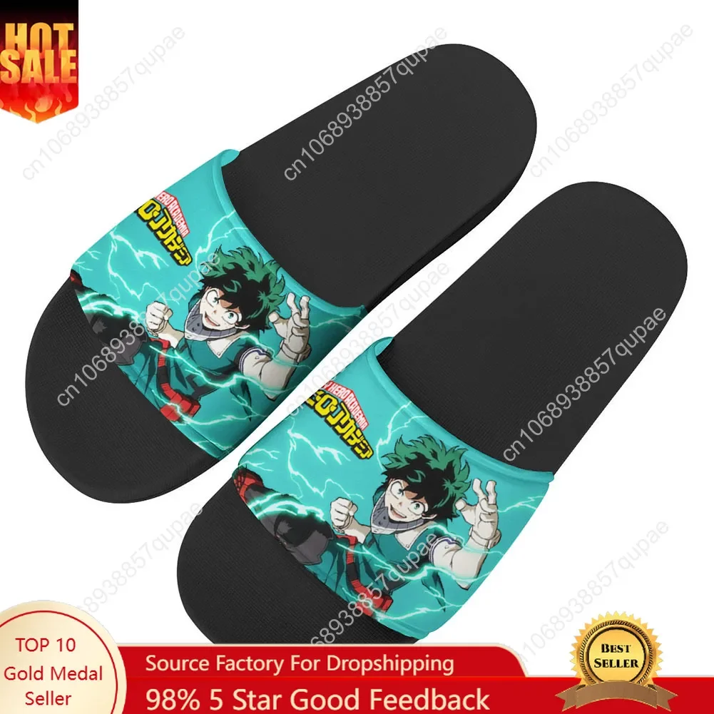 My Hero Academia Izuku Midoriya Slippers Home Water Shoes Men Women Teenagers Beach Pool Sandals Custom Made Summer Slipper