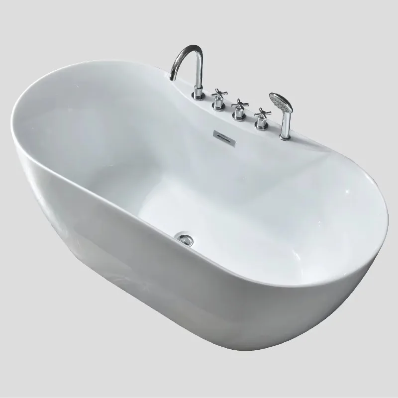 

Hot Sale Bathtub Modern Design White Free Standing Alone Soaking whirlpool Tub