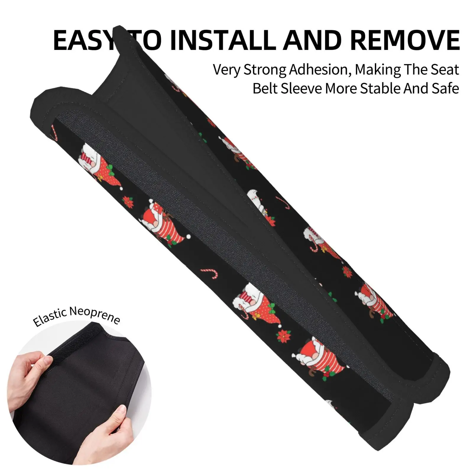 Santa Claus's Beard Car Seat Belt Cushion 2-piece Set Shoulder Protection Comfortable Seat Belt Shoulder Strap Luggage Strap