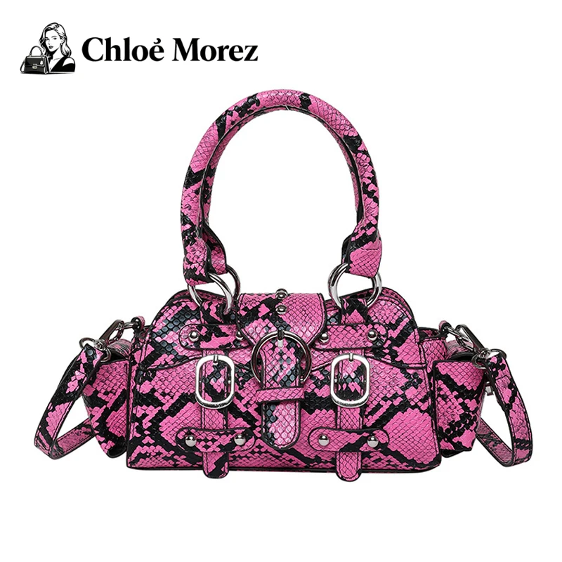 

Snake Print Crossbody Bag Versatile PU Single Shoulder Bag for Men Women