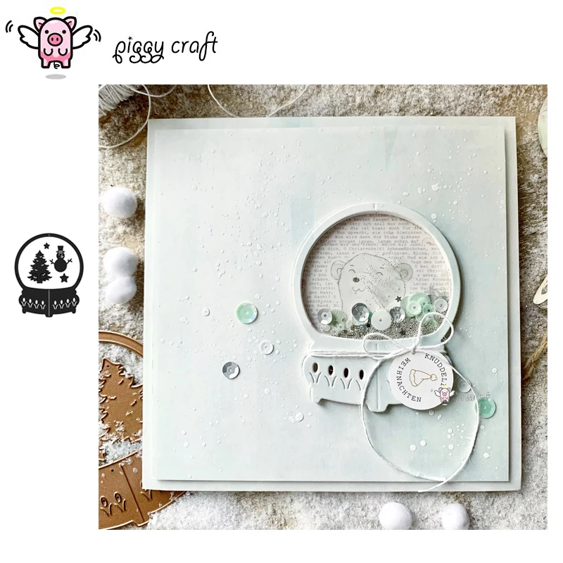 

Piggy Craft металлические штампы для резки, пресс-форма, рождественский хрустальный шар, скрапбук, нож для рукоделия, форма, лезвие, трафареты, штампы